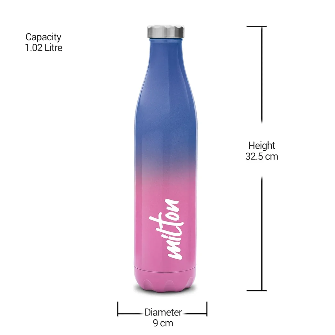 Milton Thermosteel Bottle 1 Litre | Hot and Cold Stainless Steel Water Bottle for Office| Travel| Gym| School | Leak Proof| Rust Proof| Pink image 6