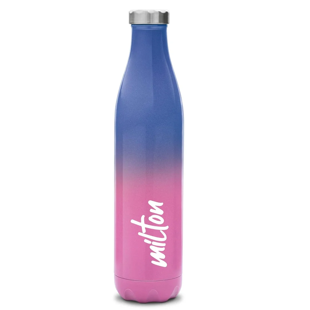Milton Thermosteel Bottle 1 Litre | Hot and Cold Stainless Steel Water Bottle for Office| Travel| Gym| School | Leak Proof| Rust Proof| Pink image 1