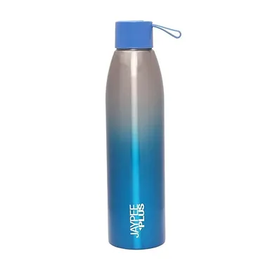 Jaypee Plus | Stainless Steel Water Bottle 750ml | Vacuum Insulated Hot & Cold Travel Flask for Office| Leak Proof Wide Mouth Bottle|Silver Blue thumbnail 0