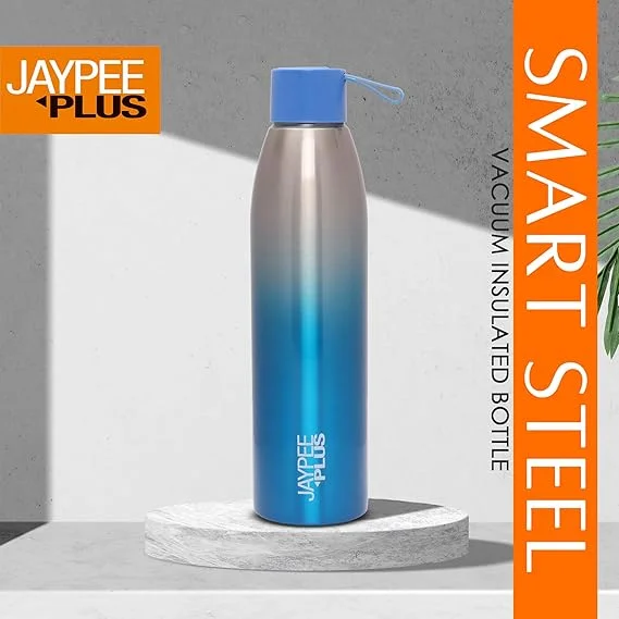 Jaypee Plus | Stainless Steel Water Bottle 750ml | Vacuum Insulated Hot & Cold Travel Flask for Office| Leak Proof Wide Mouth Bottle|Silver Blue image 6