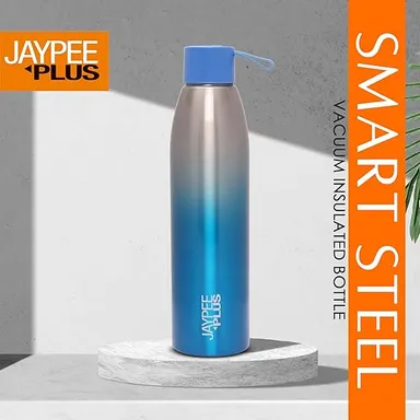 Jaypee Plus | Stainless Steel Water Bottle 750ml | Vacuum Insulated Hot & Cold Travel Flask for Office| Leak Proof Wide Mouth Bottle|Silver Blue thumbnail 5