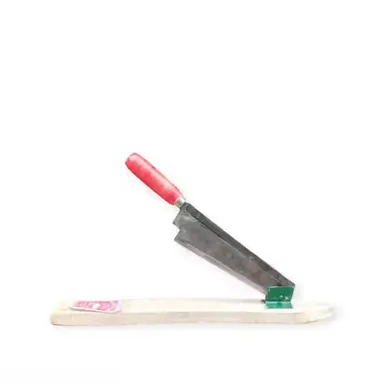 Vegetable Cutter Fruit and Pickle Cutter 10 Inch Steel Blade 2 ft Wooden Base Mango Jackfruit Cutter Rubber Grip Handle Heavy Duty Kitchen Tool thumbnail 2