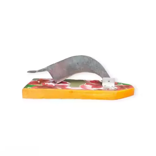 Multipurpose Traditional I Wooden Base Vegetable Cutter with Coconut Scraper Heavy Duty Loha Blade Manual Kitchen Tool for Chopping Slicing Grating Everyday Indian Cooking image 2
