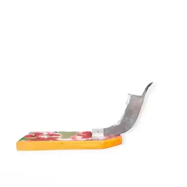 Multipurpose Traditional I Wooden Base Vegetable Cutter with Coconut Scraper Heavy Duty Loha Blade Manual Kitchen Tool for Chopping Slicing Grating Everyday Indian Cooking thumbnail 2