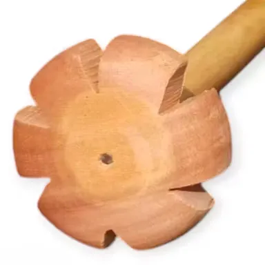 Premium Wooden Makhan Dall Traditional Butter Churner Manual Wooden Hand Blender for Ghee Lassi Curd Buttermilk Mathani Eco‑Friendly Kitchen Tool Natural Handmade Wood India thumbnail 2