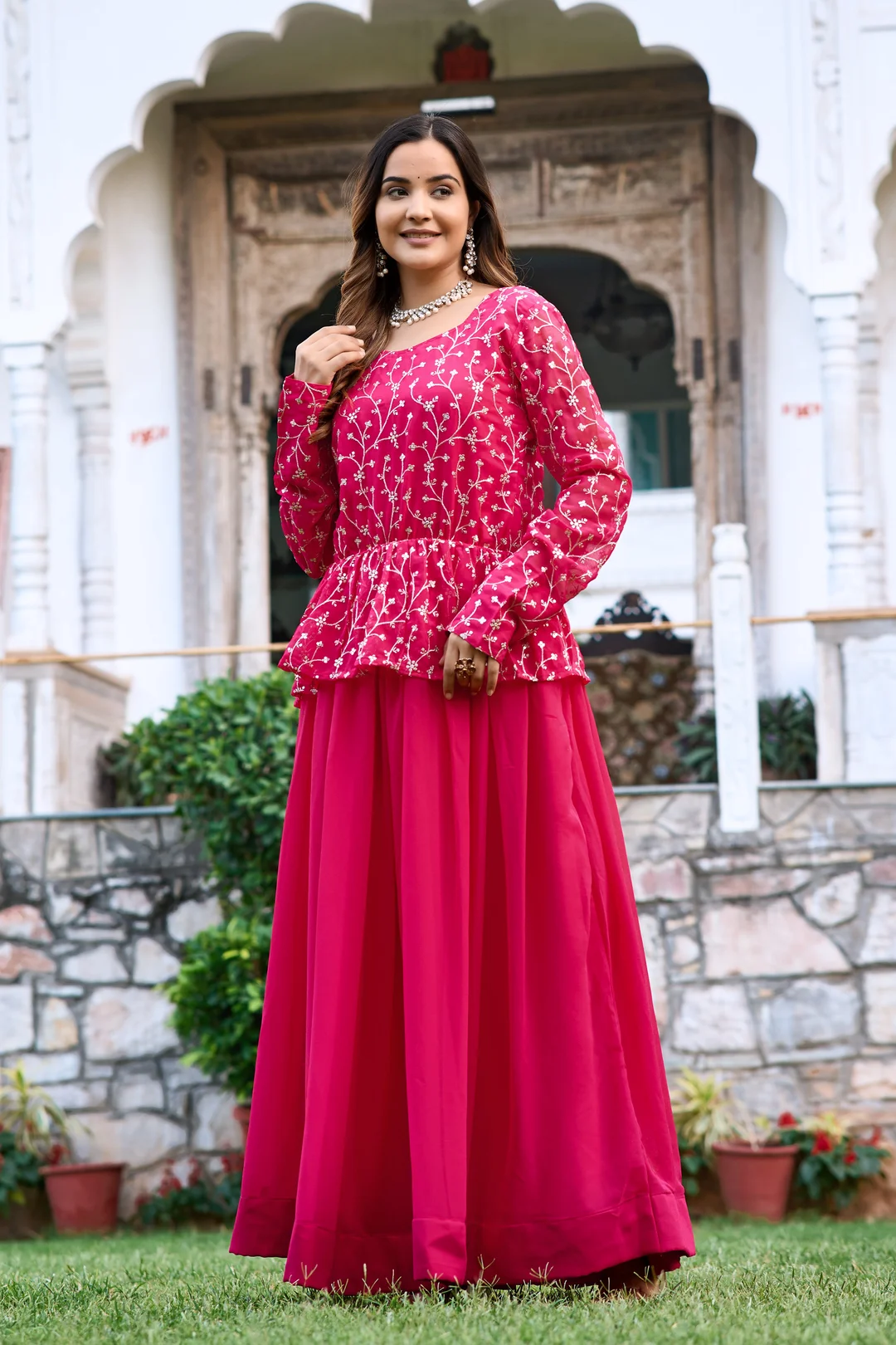 Fancy Embroidery Lehenga Choli | Fox Georgette Blooming Design| Heavy Sequence Work | Wedding Partywear Ethnic Set Semi-Stitched image 2