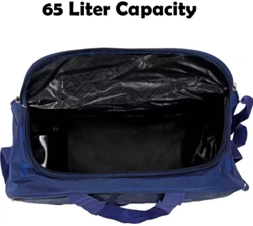 60L Large Travel Duffle Bag with Wheels for Men & Women | Spacious Rolling Duffel Luggage Bag for Long Trips| Gym & Outdoor Travel Grey Blue image 3
