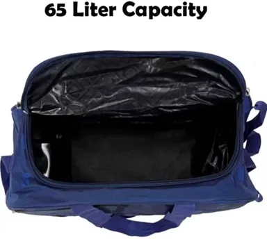 60L Large Travel Duffle Bag with Wheels for Men & Women | Spacious Rolling Duffel Luggage Bag for Long Trips| Gym & Outdoor Travel Grey Blue thumbnail 2