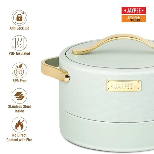 Jaypee Plus Luxura Class 2000ml Insulated Casserole – Pista Green | Hot Food Server for Dining Table image 3