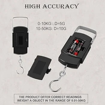Portable Digital LED Luggage Weighing Scale 50kg 110lb Rechargeable Hook Type with Tare Function Backlit Display for Travel Suitcase Bags Airport | Multipurpose Use image 4
