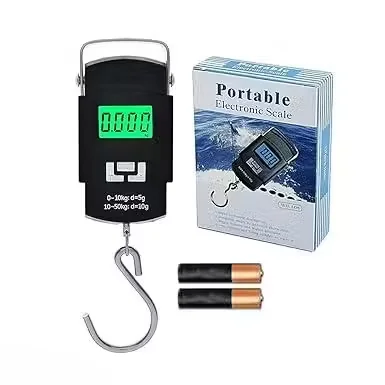 Portable Digital LED Luggage Weighing Scale 50kg 110lb Rechargeable Hook Type with Tare Function Backlit Display for Travel Suitcase Bags Airport | Multipurpose Use image 1