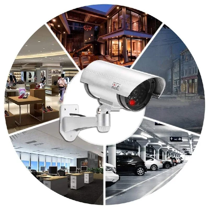 Dummy CCTV Camera with Flashing Red Light | Fake Surveillance for Home Office| Realistic Outdoor Indoor Security image 4