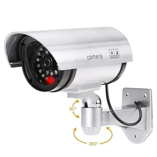 Dummy CCTV Camera with Flashing Red Light | Fake Surveillance for Home Office| Realistic Outdoor Indoor Security image 1