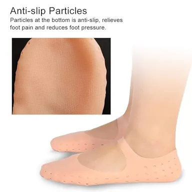 Silicone Full-Length Foot Protector Socks | Moisturizing Gel Heel Pad for Cracked Feet, Heel Pain Relief thumbnail 1