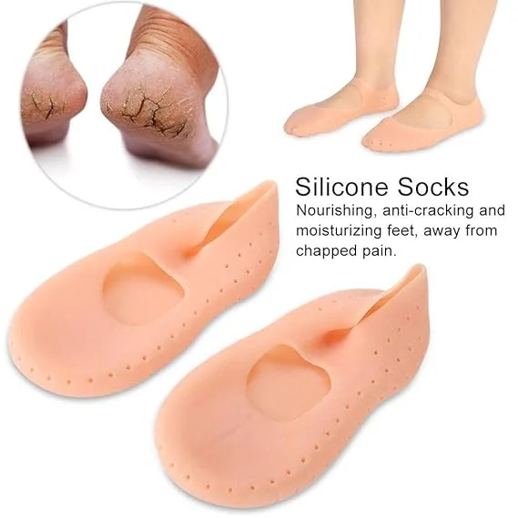 Silicone Full-Length Foot Protector Socks | Moisturizing Gel Heel Pad for Cracked Feet, Heel Pain Relief image 3
