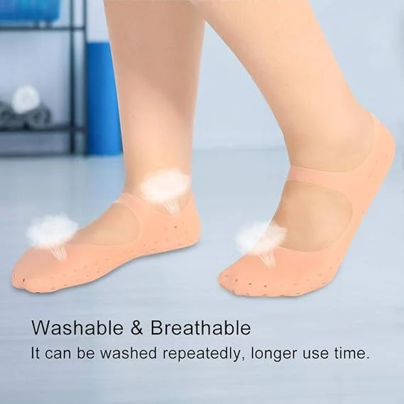 Silicone Full-Length Foot Protector Socks | Moisturizing Gel Heel Pad for Cracked Feet, Heel Pain Relief image 4