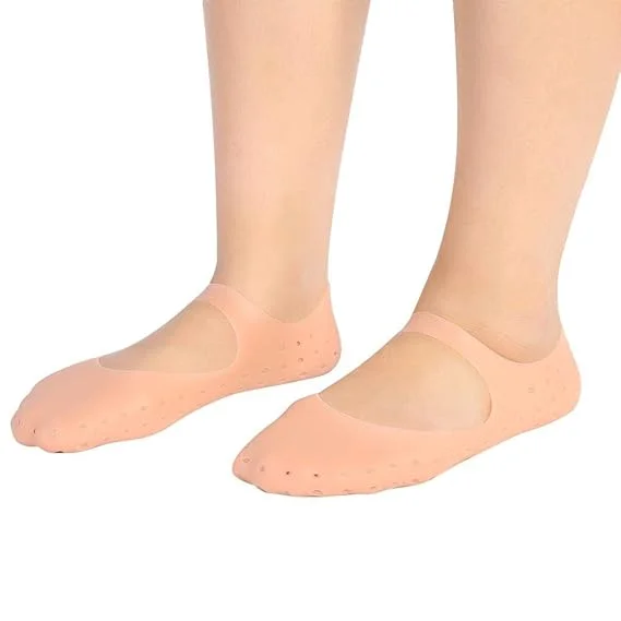 Silicone Full-Length Foot Protector Socks | Moisturizing Gel Heel Pad for Cracked Feet, Heel Pain Relief image 1