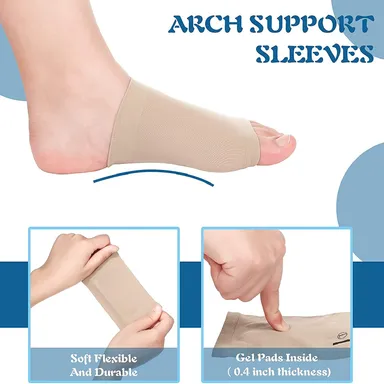 Plantar Fasciitis Arch Support Sleeves | Neoprene Cushion Orthopedic Pad for Men & Women Pain Relief | Free Size, Foot Arch Support for Foot Pain Relief