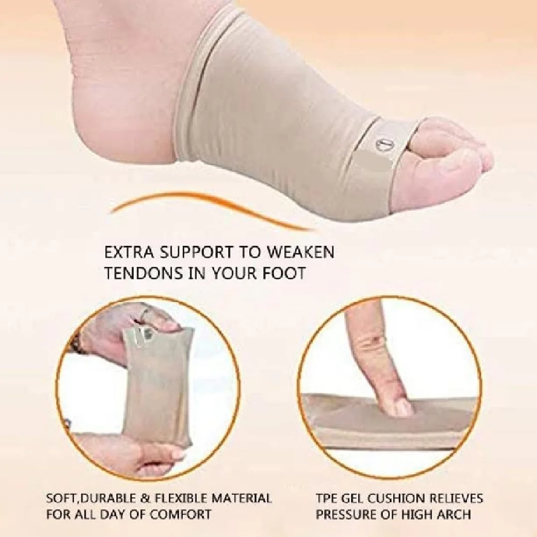 Plantar Fasciitis Arch Support Sleeves | Orthopedic Pad for Flat Feet & Neuromas | Free Size Cushion Sleeve for Both Women & Men image 2