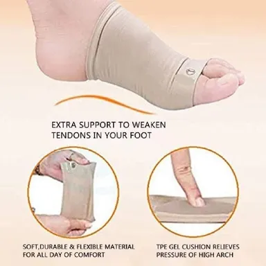 Plantar Fasciitis Arch Support Sleeves | Orthopedic Pad for Flat Feet & Neuromas | Free Size Cushion Sleeve for Both Women & Men thumbnail 1