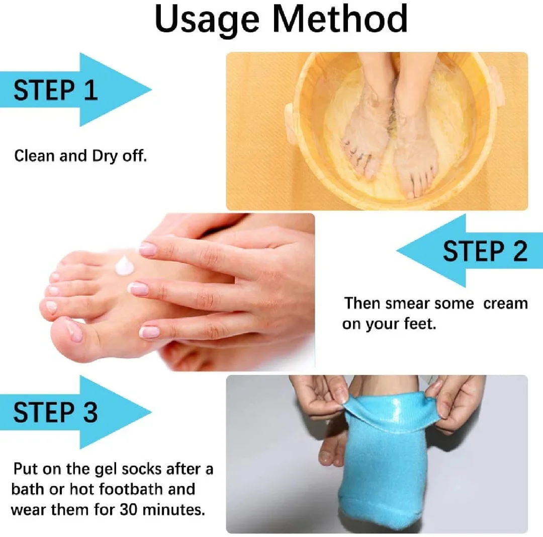 Premium SPA Gel Heel Socks | Colorful Moisturizing Heel Crack Protectors | 1 Pair Healthy Gel Foot Care | Random Color image 3