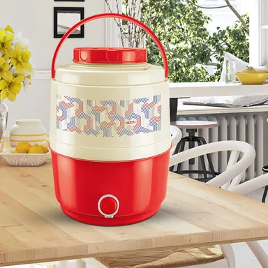 Milton New Kool Musafir 10000 Insulated Water Jug, 10 Litres, Red - Leak-Proof, Durable, Perfect for Travel and Picnics thumbnail 3