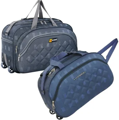 Wheeled Duffle Bag Combo  60L | Expandable Travel Duffle with 2 Wheels, Strolley for Men & Women thumbnail 1