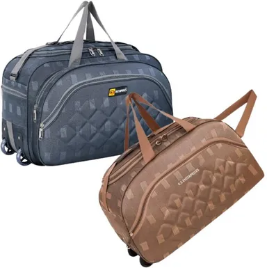 Wheeled Duffle Bag Combo  60L | Expandable Travel Duffle with 2 Wheels, Strolley for Men & Women thumbnail 4