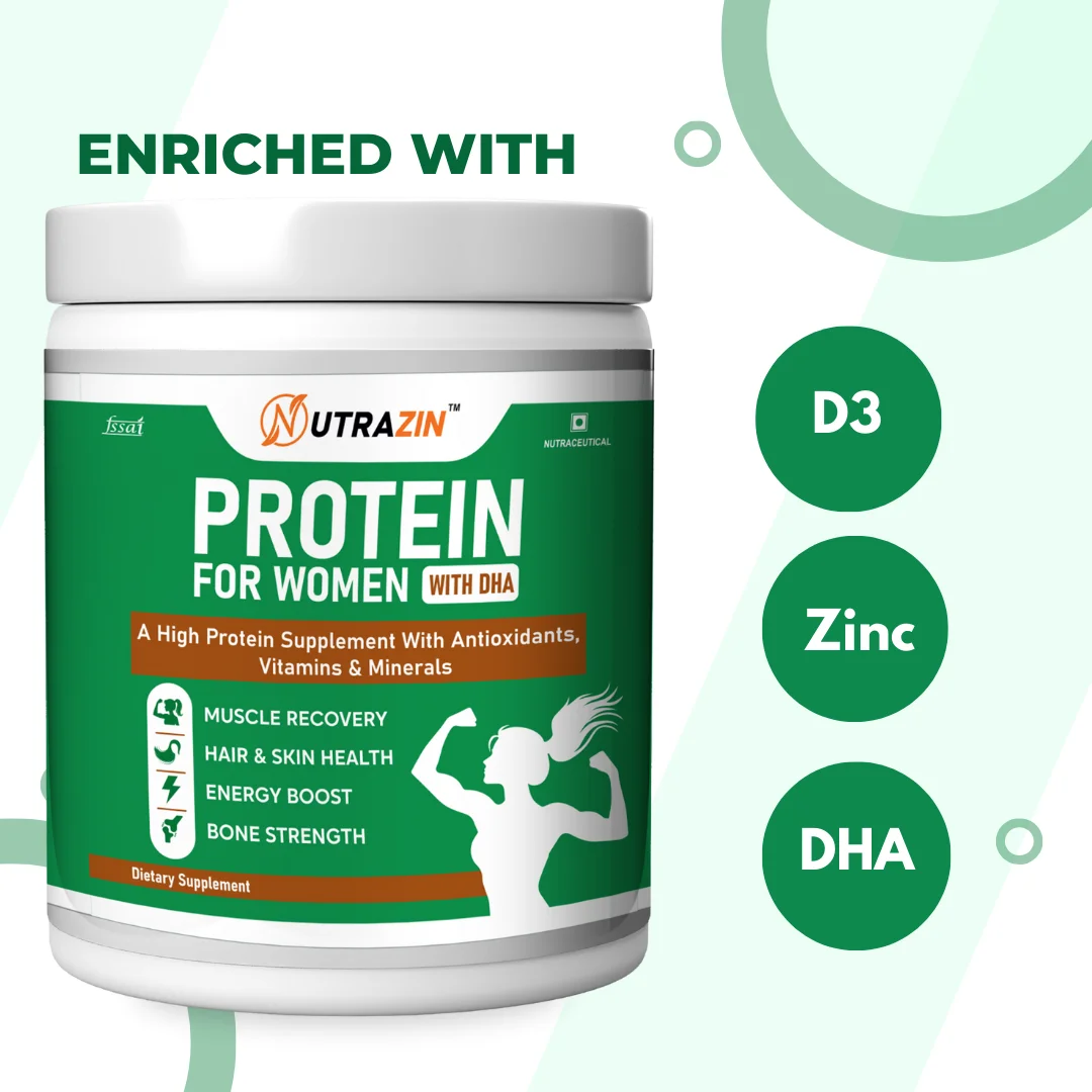 Nutrazin Women’s Protein Powder | High Protein Supplement with DHA | Antioxidants & Vitamins | 200g Wellness Formula image 2