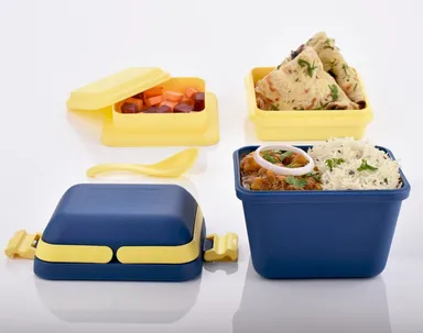 Travelling Lunch Box Multi colour | Reusable & Easy to Handle | handy travel lunch container  thumbnail 0