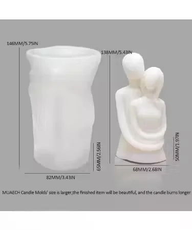 Love Couple Candle Silicone Mold | 3D Resin Portrait Mold | Romantic Boy and Girl Candle Making DIY Mold for Aromatherapy|Gift & Decoration | Happishades image 1