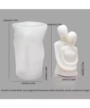 Love Couple Candle Silicone Mold | 3D Resin Portrait Mold | Romantic Boy and Girl Candle Making DIY Mold for Aromatherapy|Gift & Decoration | Happishades thumbnail 0