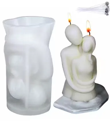 Love Couple Candle Silicone Mold | 3D Resin Portrait Mold | Romantic Boy and Girl Candle Making DIY Mold for Aromatherapy|Gift & Decoration | Happishades thumbnail 1