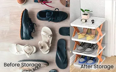 4‑Layer Space‑Saving Shoe Rack | Narrow Corner Shoe Tower Rack for Small Entryway |Easy Assembly|  Durable Plastic Stand | Best Shoe Organizer thumbnail 2