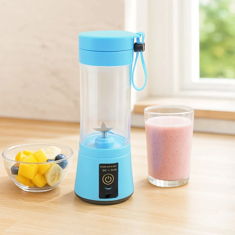 Portable USB Electric Juicer 6‑Blade Blender Mixer Cup 380 ML | Multi‑Purpose Protein Shaker image 1