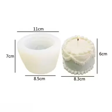3D Birthday Cake Silicone Mold | Fondant Chocolate Resin & Candle Making Mold | Food Grade DIY Craft Silicone Clay Mold for Cake Decorating thumbnail 2