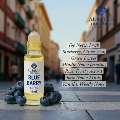 Blue Barry Mushk Fragrance Oil | 6ml Roll-On Attar | Long-Lasting Musk Perfume Oil for Men & Women | Non-Alcoholic Pocket Perfume Bottle thumbnail 1