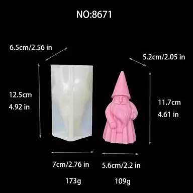 Gnome Silicone Candle Mould | Decorative Garden Gnome Resin & Clay Mould for DIY Candle thumbnail 1