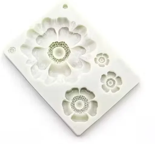 Chocolate Mold| 3D Fondant Flower & Leaves Silicone Mould Tray for Baking| Jelly| Cakes| Pastries| Muffins| Polymer Clay Decoration |6Cavity|Flexible| Easy Release image 2