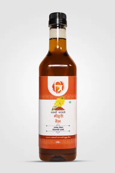 TRI Woodpressed Mustard Oil | Pure Kachi Ghani|  Cold Pressed |Natural Cooking Oil for Health & Hair | 1L Bottle