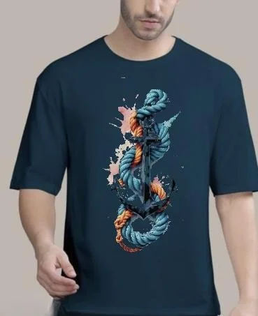 Men’s Stylish Cotton Printed Down Shoulder T-Shirt | Casual & Trendy Wear| Size M image 2