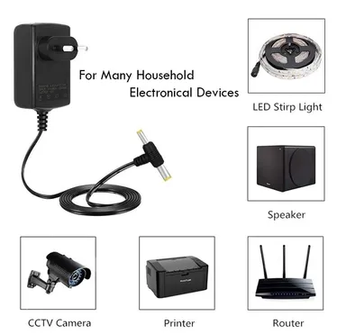 V3Deals 12V 1.5A DC Power Adapter (YA1215 SMPS) | 3 Pin Plug Charger for Set Top Box, CCTV Camera, LED Strip, TV, LCD Monitor, Printer & More (2.5mm x 5.5mm Jack)			 thumbnail 5