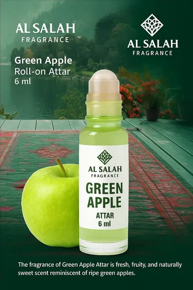Green Apple Roll‑On Fragrance Oil 6 ml | Alcohol‑Free | Long‑Lasting | Crisp Fruity Aroma thumbnail 1