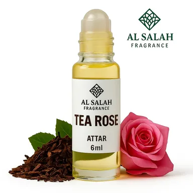 Tea Rose Fragrance Oil 6ml Roll On | Floral Attar for Men & Women | Long-Lasting Non-Alcoholic Perfume | Pocket-Friendly Roll-On thumbnail 0