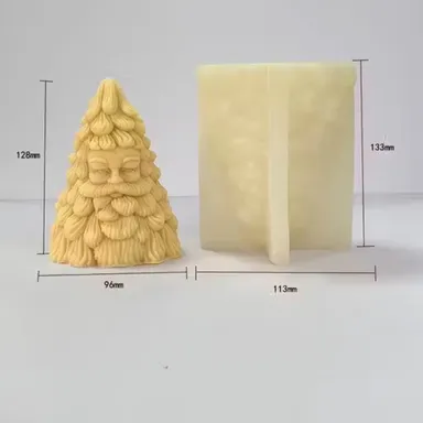 Santa Claus Candle Silicone Mold | Christmas Tree Holiday Mould | DIY Resin| Clay| Plaster Candle Making | Aesthetic Sculpture Pillar Candle Mould for Home & Gifting thumbnail 1