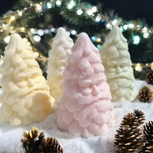 Santa Claus Candle Silicone Mold | Christmas Tree Holiday Mould | DIY Resin| Clay| Plaster Candle Making | Aesthetic Sculpture Pillar Candle Mould for Home & Gifting image 4