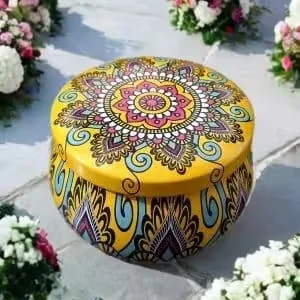 Small Round Tin Jewellery Boxes Pack of 2 | Small Round Tin Boxes | Travel Jewellery Medicine Organizer image 2