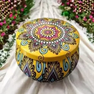Small Round Tin Jewellery Boxes Pack of 2 |  Small Round Tin Boxes  | Travel  Jewellery  Medicine Organizer thumbnail 2