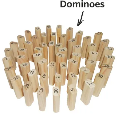 Wooden Jenga Block Game with Dice 48 Pcs | Fun Family Game| Party Game Set| Classic Tumble Tower Toy thumbnail 2