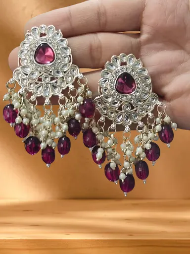 Kundan Droop Earring | Traditional Kundan Jewelry | Designer Bridal & Wedding Earrings | Elegant & Intricate Design for Special Occasions thumbnail 0